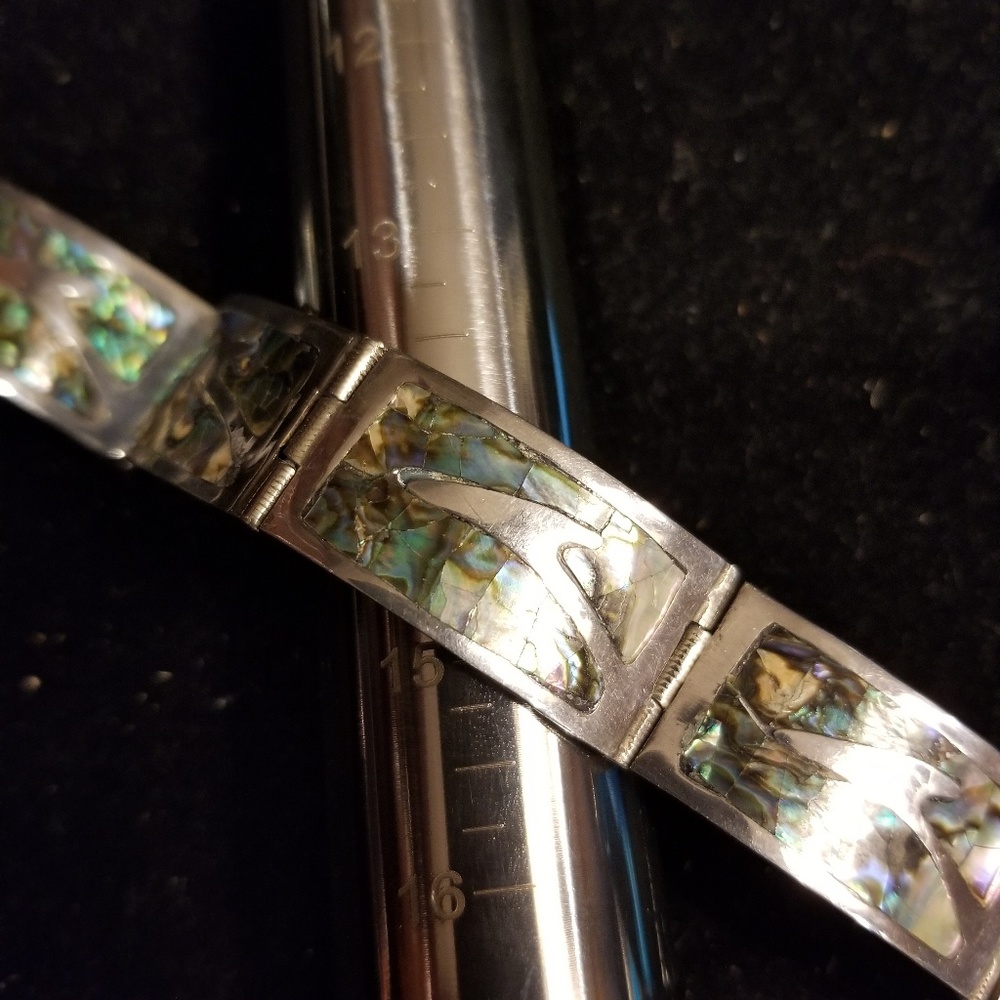 Sterling Silver and Stone Bracelet - Mexico 925